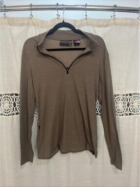 Goruck Tough 365 Half Zip Shirt Women Large Brown Lightweight Side Pckt